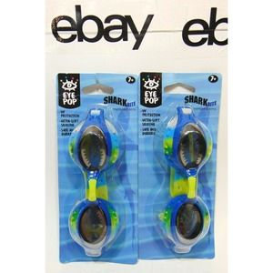 Eye Pop Funky Safety Swimming Goggles 2 Pack With Shark Bite Mirrored Pool Swim